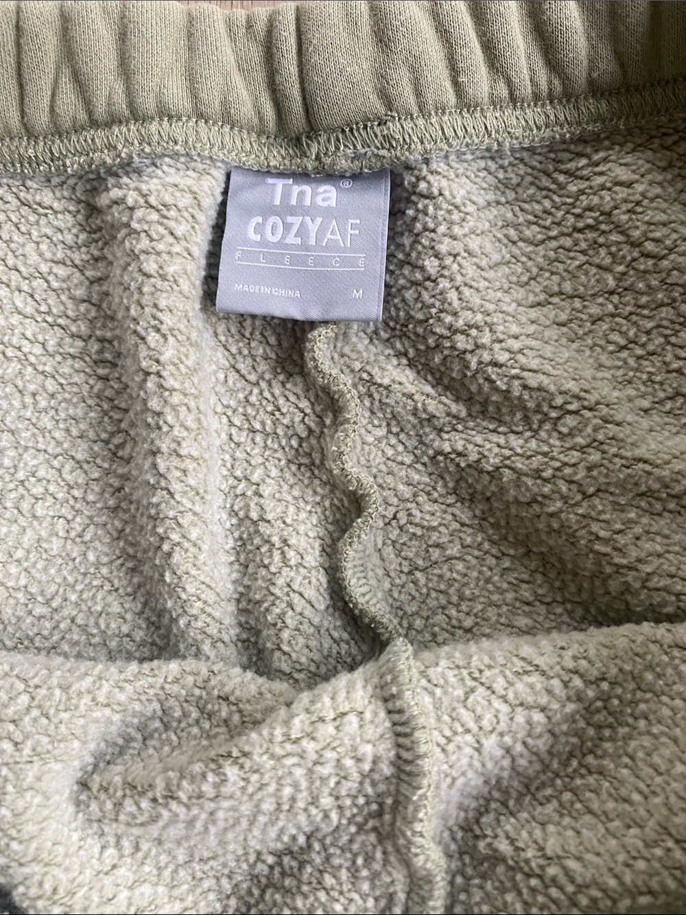 Tna CozyAF Fleece Jogger Sweatpants Sage Green Size Medium - Picture 4 of 11